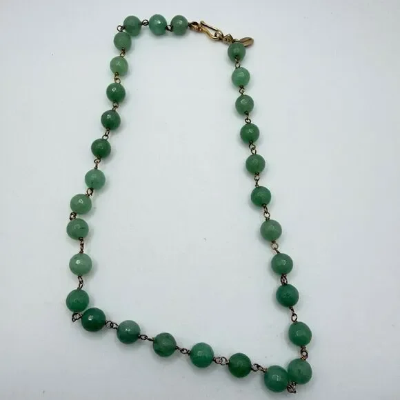 16" Chan Luu faceted 8mm, jadeite jade and gold over sterling silver necklace! - Picture 12 of 14